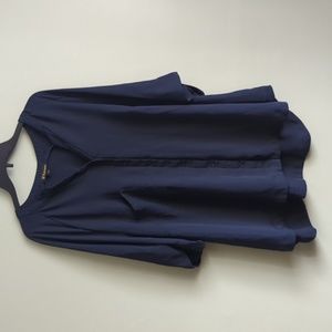 Dark Navy Semi-Sheer Blouse - Circue - 4X